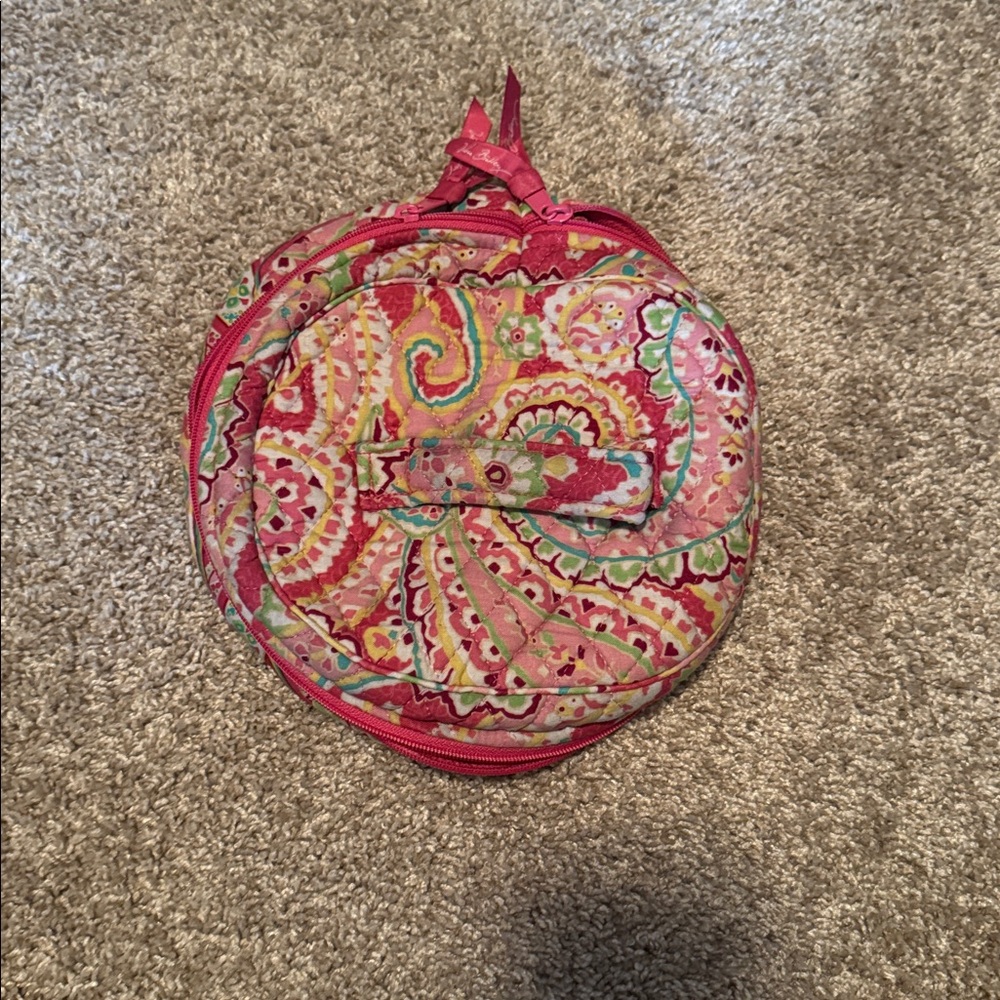 Vera Bradley Capri Melon Cosmetic Case Round